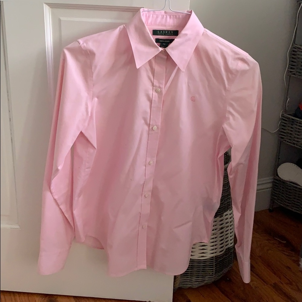 Ralph Lauren pink collared blouse